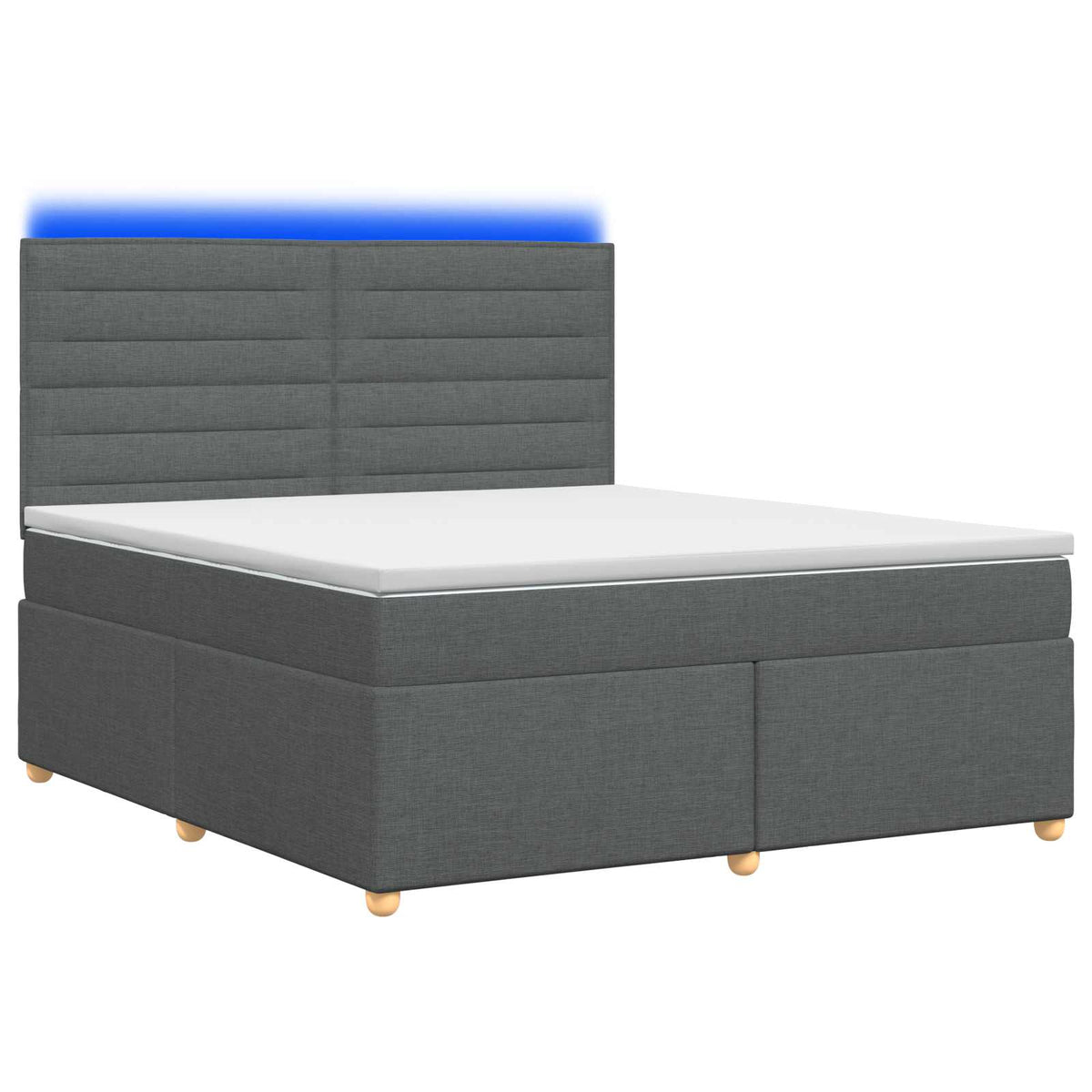 Boxspringbett mit Matratze Dunkelgrau 160 x 200 cm Stoff