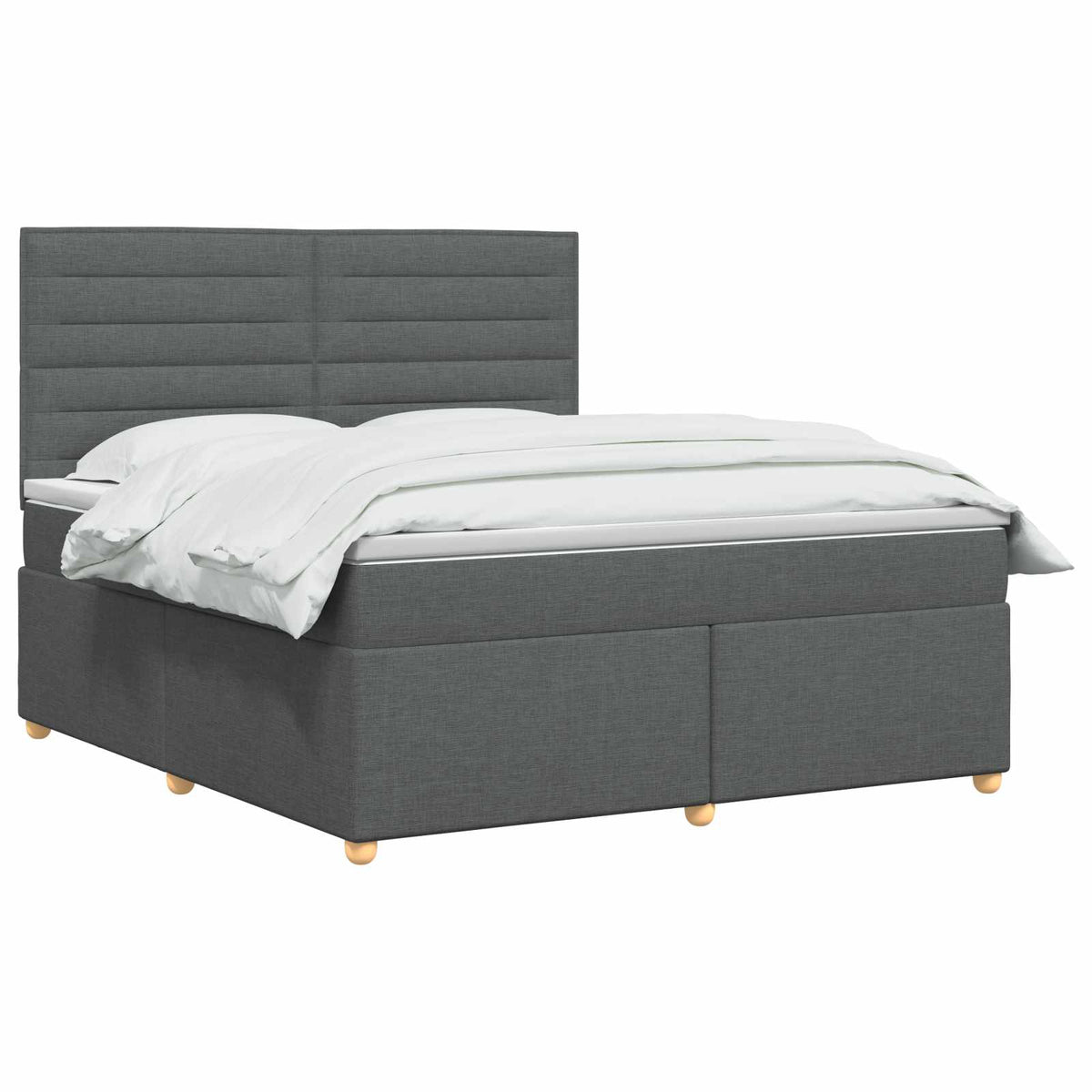 Boxspringbett mit Matratze Dunkelgrau 160 x 200 cm Stoff