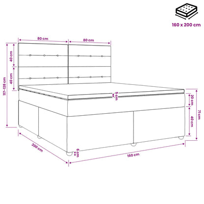 Boxspringbett mit Matratze Dunkelgrau 160 x 200 cm Stoff