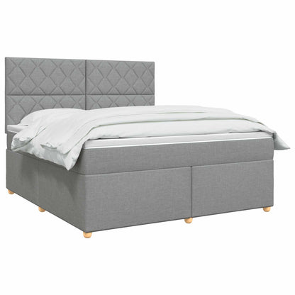 Boxspringbett mit Matratze Hellgrau 160 x 200 cm Stoff