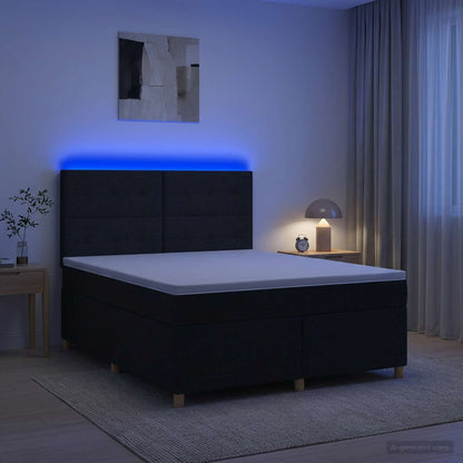 Boxspringbett mit Matratze Schwarz 180 x 200 cm Stoff