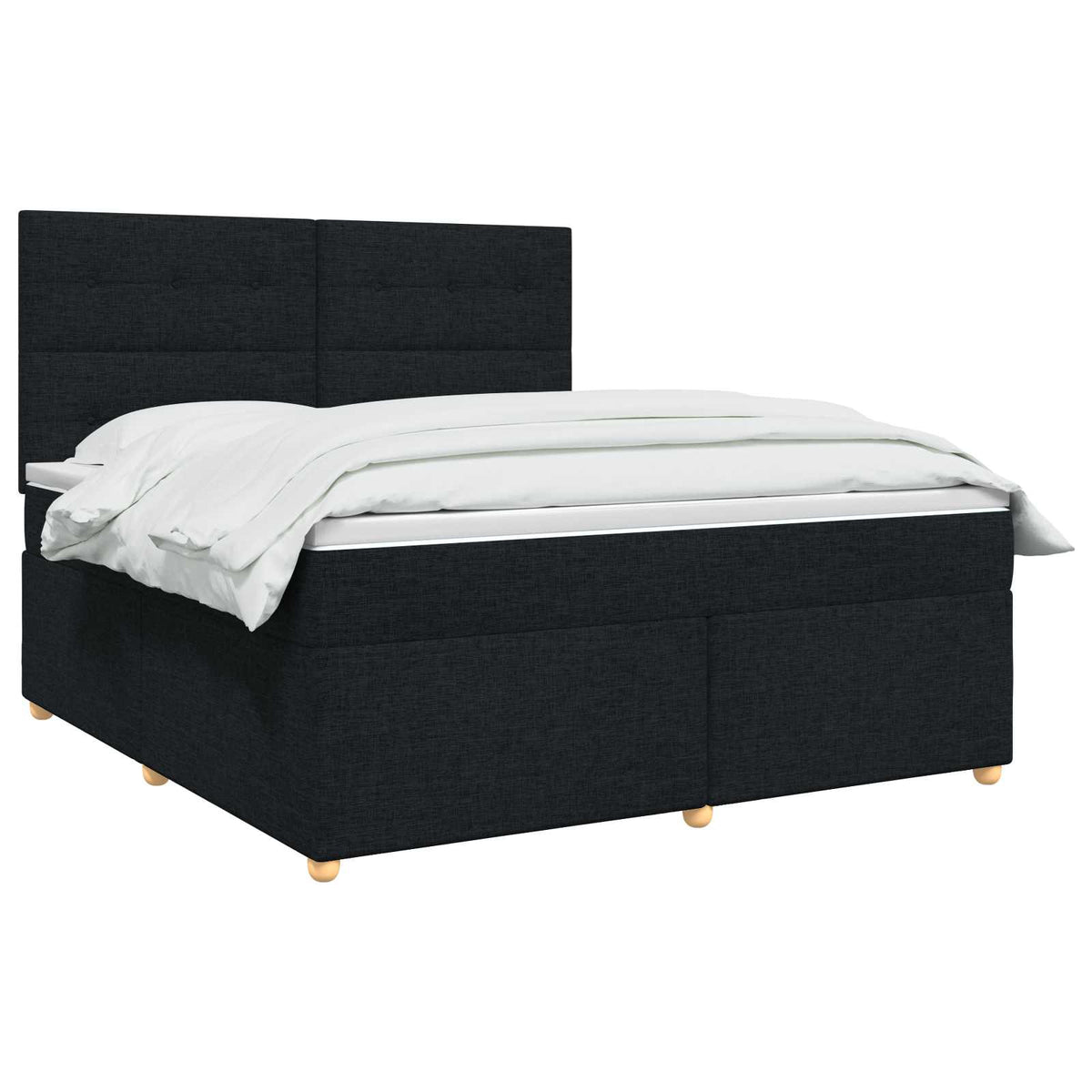 Boxspringbett mit Matratze Schwarz 180 x 200 cm Stoff