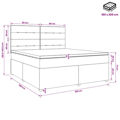 Boxspringbett mit Matratze Schwarz 180 x 200 cm Stoff