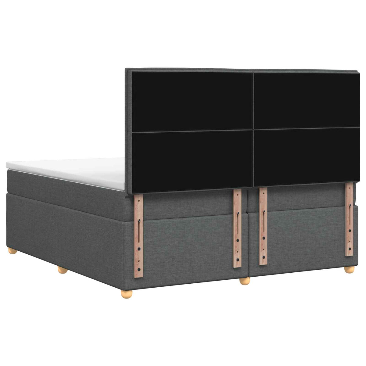 Boxspringbett mit Matratze Dunkelgrau 200 x 200 cm Stoff