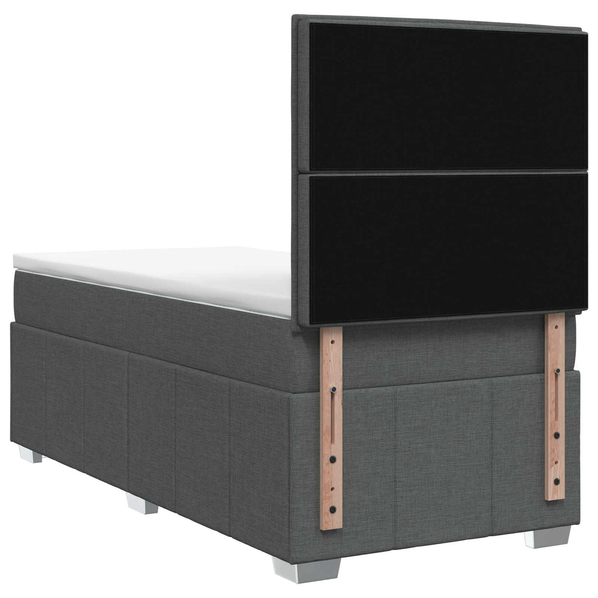 LED Boxspringbett mit Matratze Dunkelgrau 90 x 190 cm Stoff