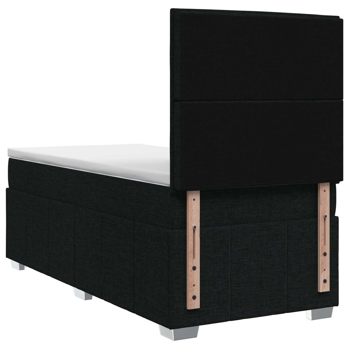 LED Boxspringbett mit Matratze Schwarz 90 x 200 cm Stoff