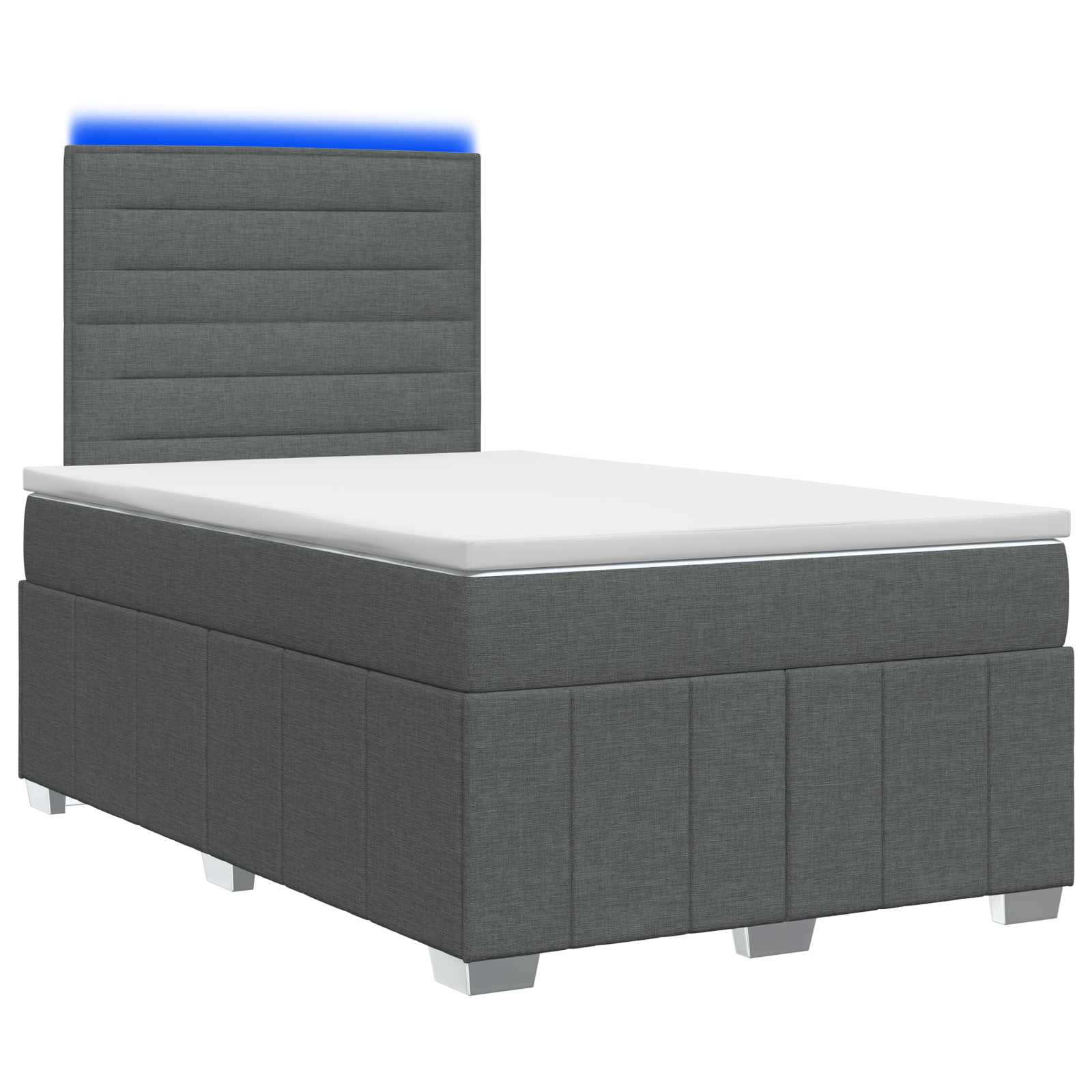 LED Boxspringbett mit Matratze Dunkelgrau 120 x 190 cm Stoff