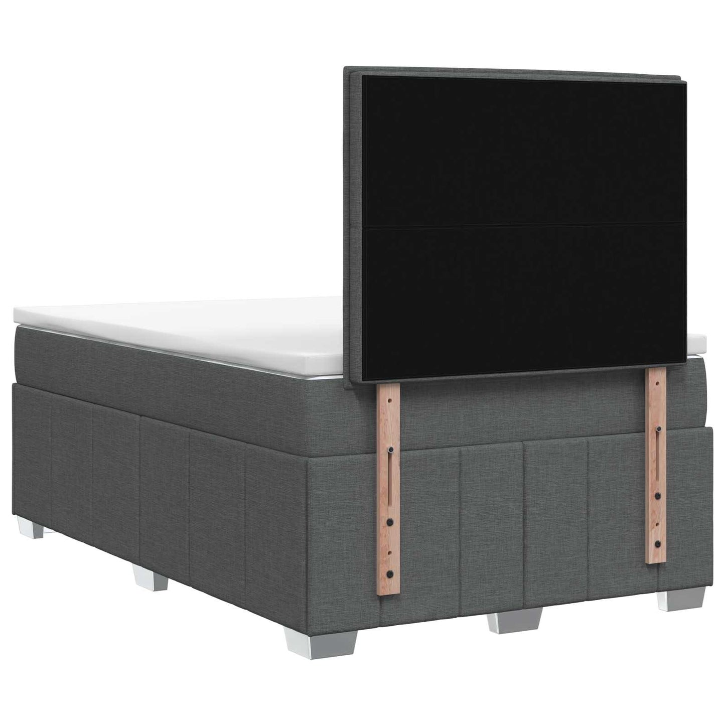 LED Boxspringbett mit Matratze Dunkelgrau 120 x 190 cm Stoff