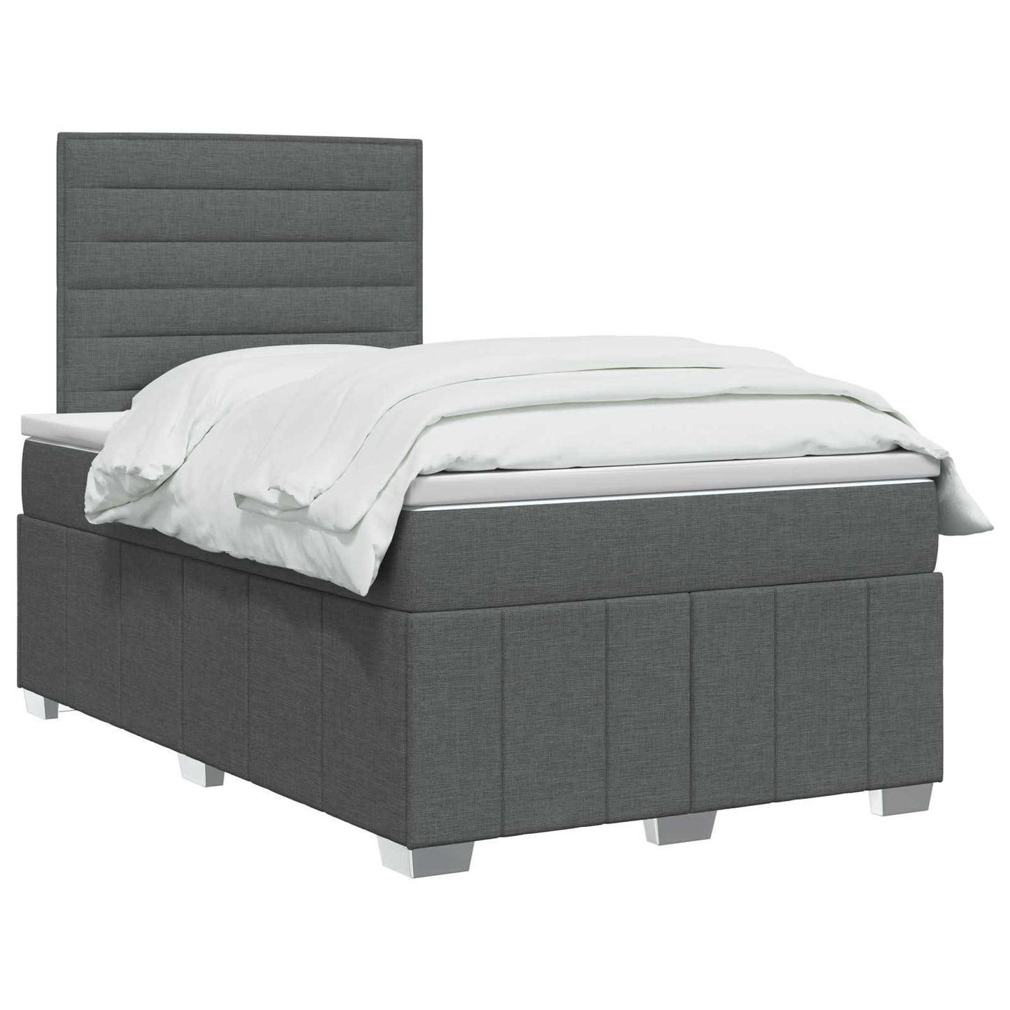 LED Boxspringbett mit Matratze Dunkelgrau 120 x 190 cm Stoff