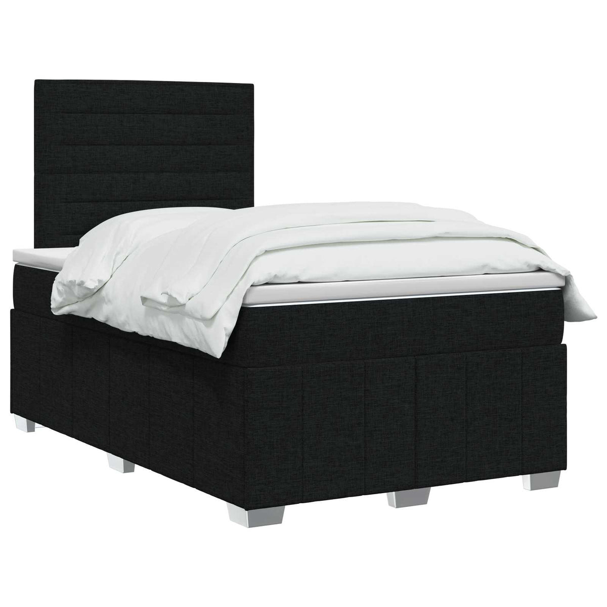 LED Boxspringbett mit Matratze Schwarz 120 x 190 cm Stoff