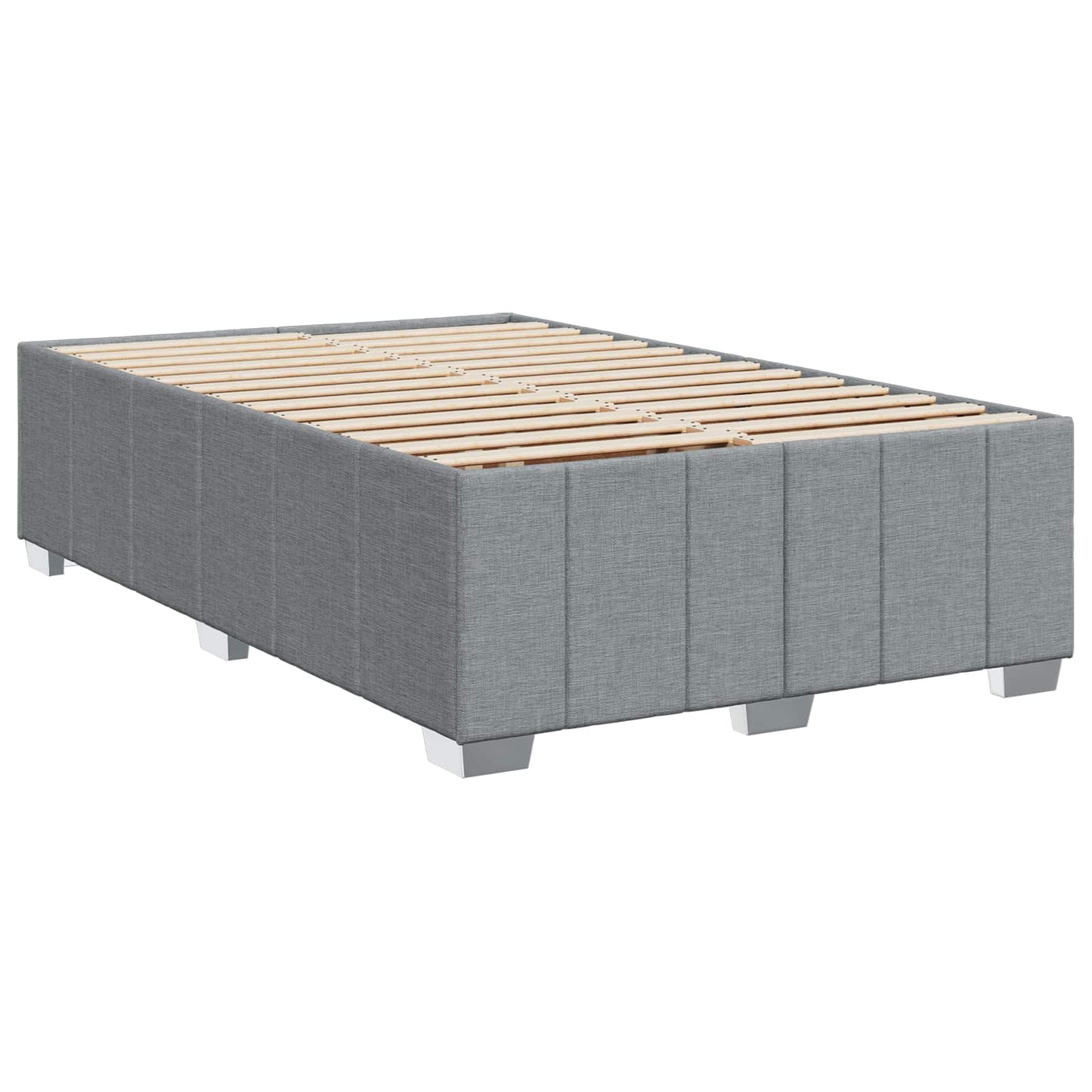 LED Boxspringbett mit Matratze Hellgrau 120 x 190 cm Stoff