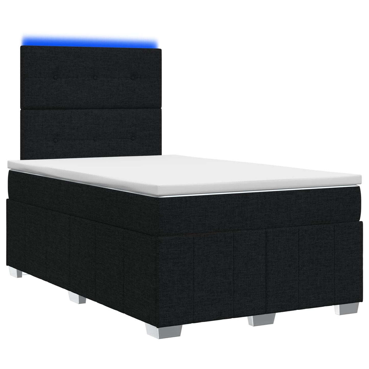 LED Boxspringbett mit Matratze Schwarz 120 x 190 cm Stoff