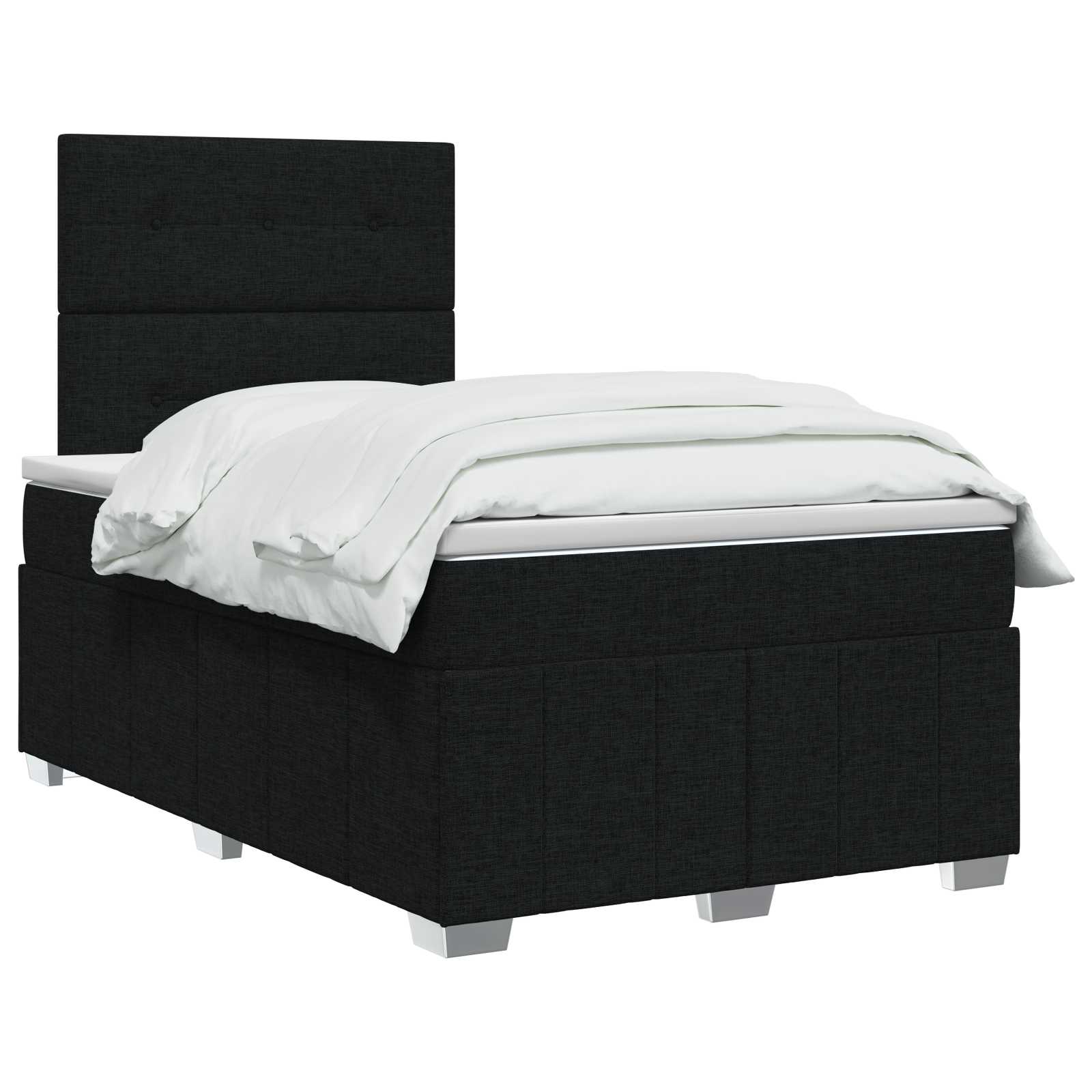LED Boxspringbett mit Matratze Schwarz 120 x 190 cm Stoff