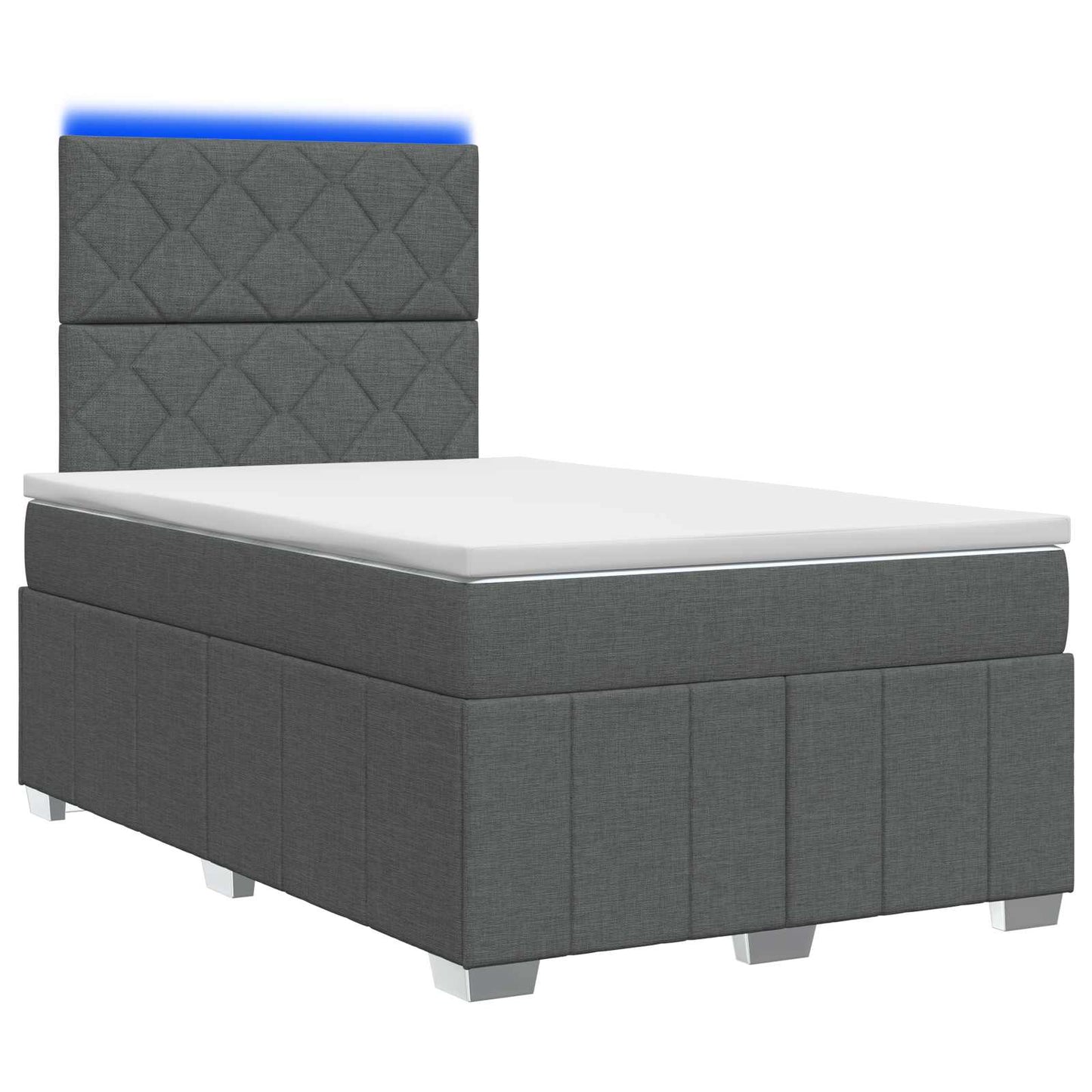 LED Boxspringbett mit Matratze Dunkelgrau 120 x 190 cm Stoff