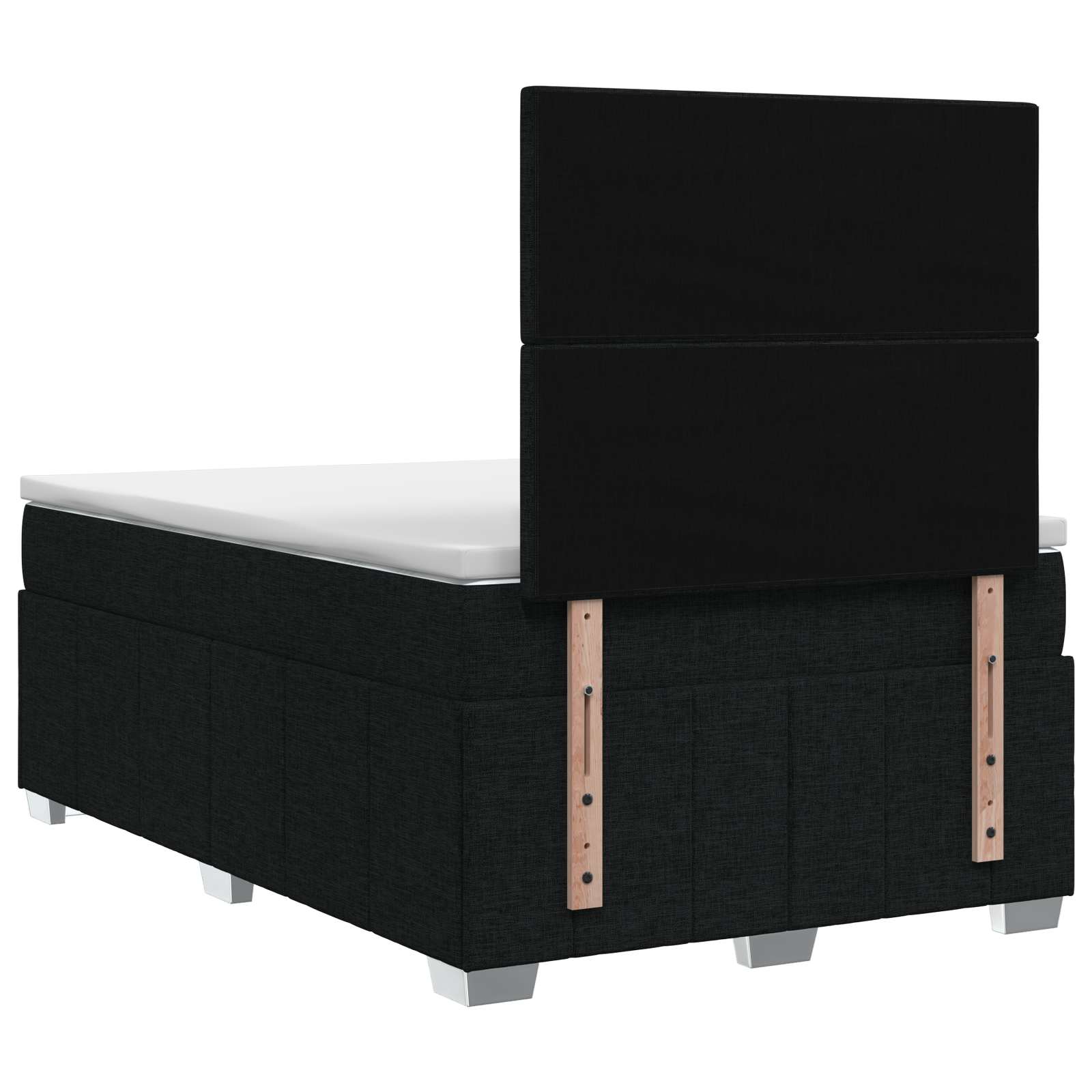 LED Boxspringbett mit Matratze Schwarz 120 x 200 cm Stoff