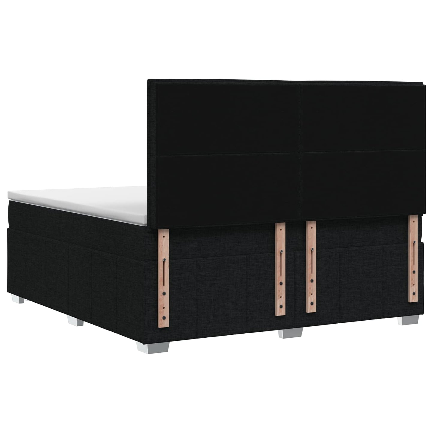 LED Boxspringbett mit Matratze Schwarz 140 x 190 cm Stoff