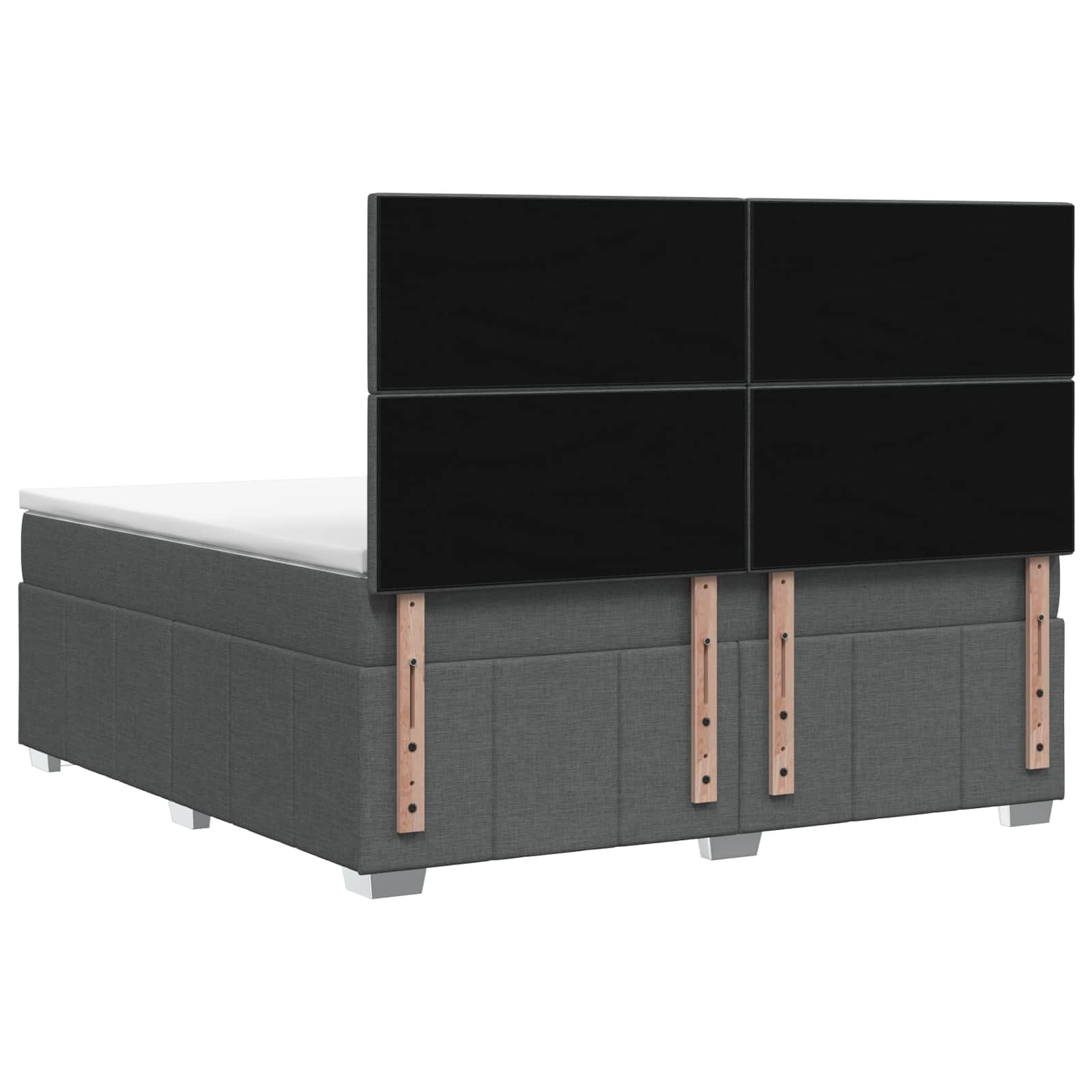 LED Boxspringbett mit Matratze Dunkelgrau 140 x 190 cm Stoff