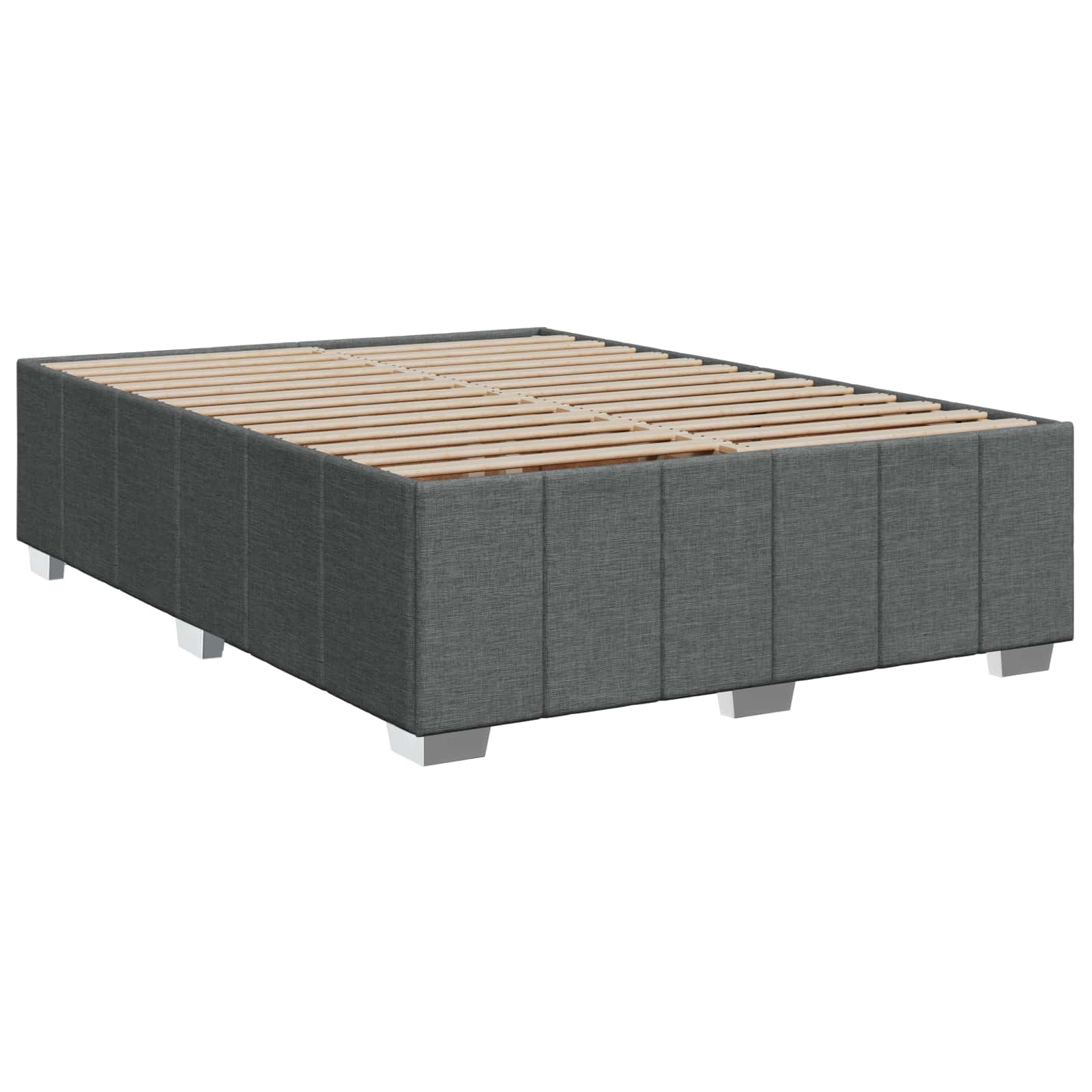LED Boxspringbett mit Matratze Dunkelgrau 140 x 200 cm Stoff