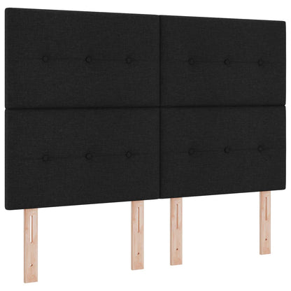 LED Boxspringbett mit Matratze Schwarz 140 x 200 cm Stoff