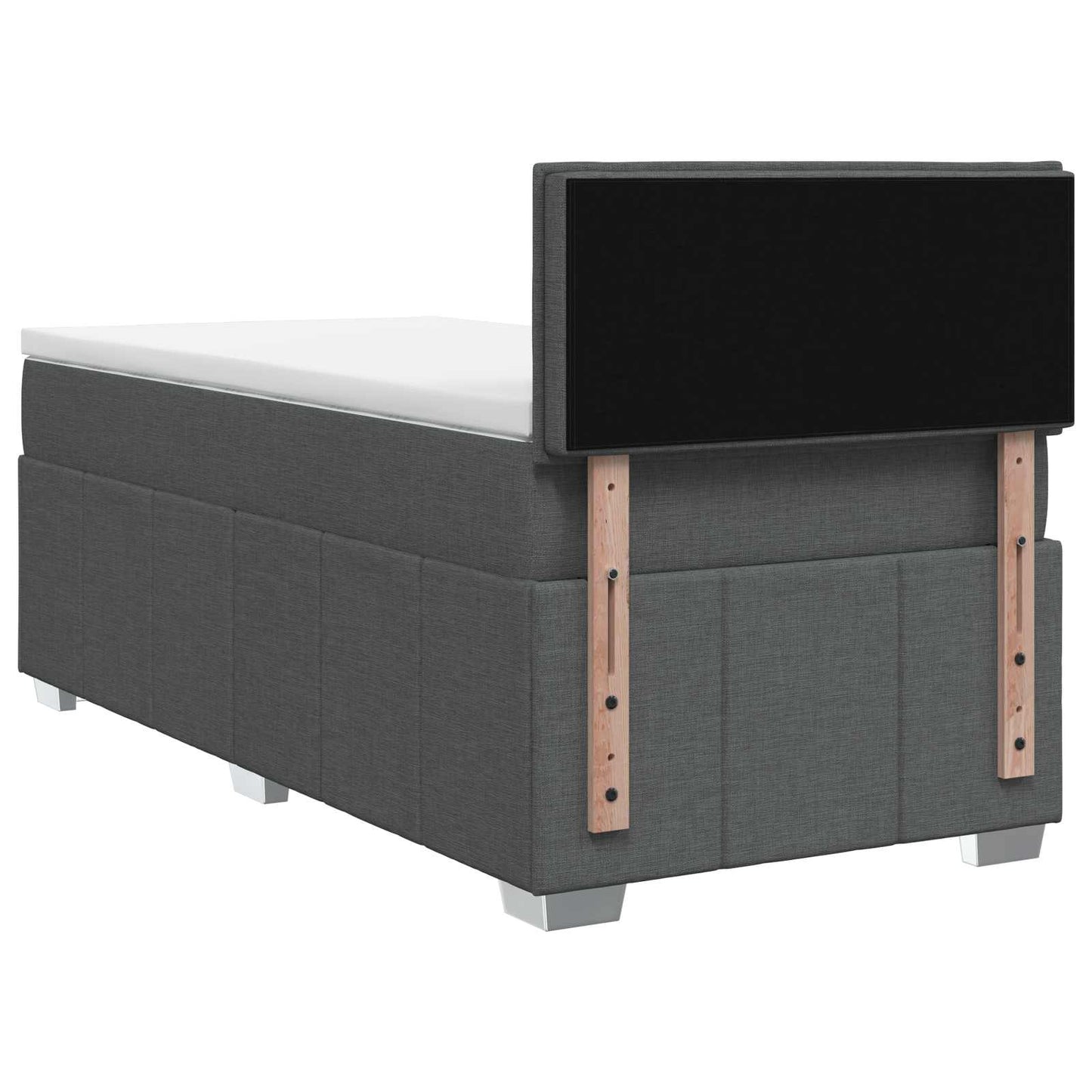 LED Boxspringbett mit Matratze Dunkelgrau 90 x 190 cm Stoff