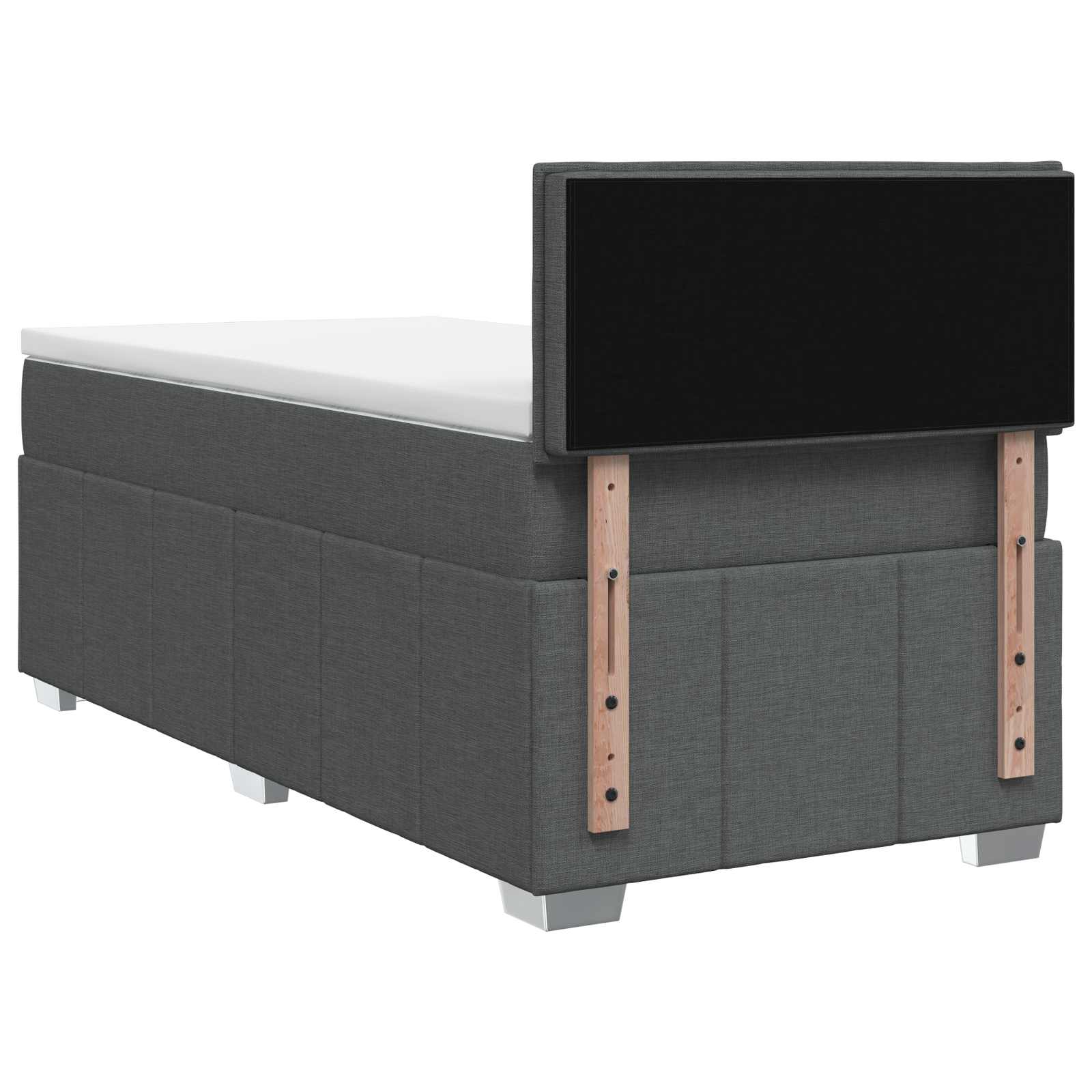 LED Boxspringbett mit Matratze Dunkelgrau 90 x 190 cm Stoff
