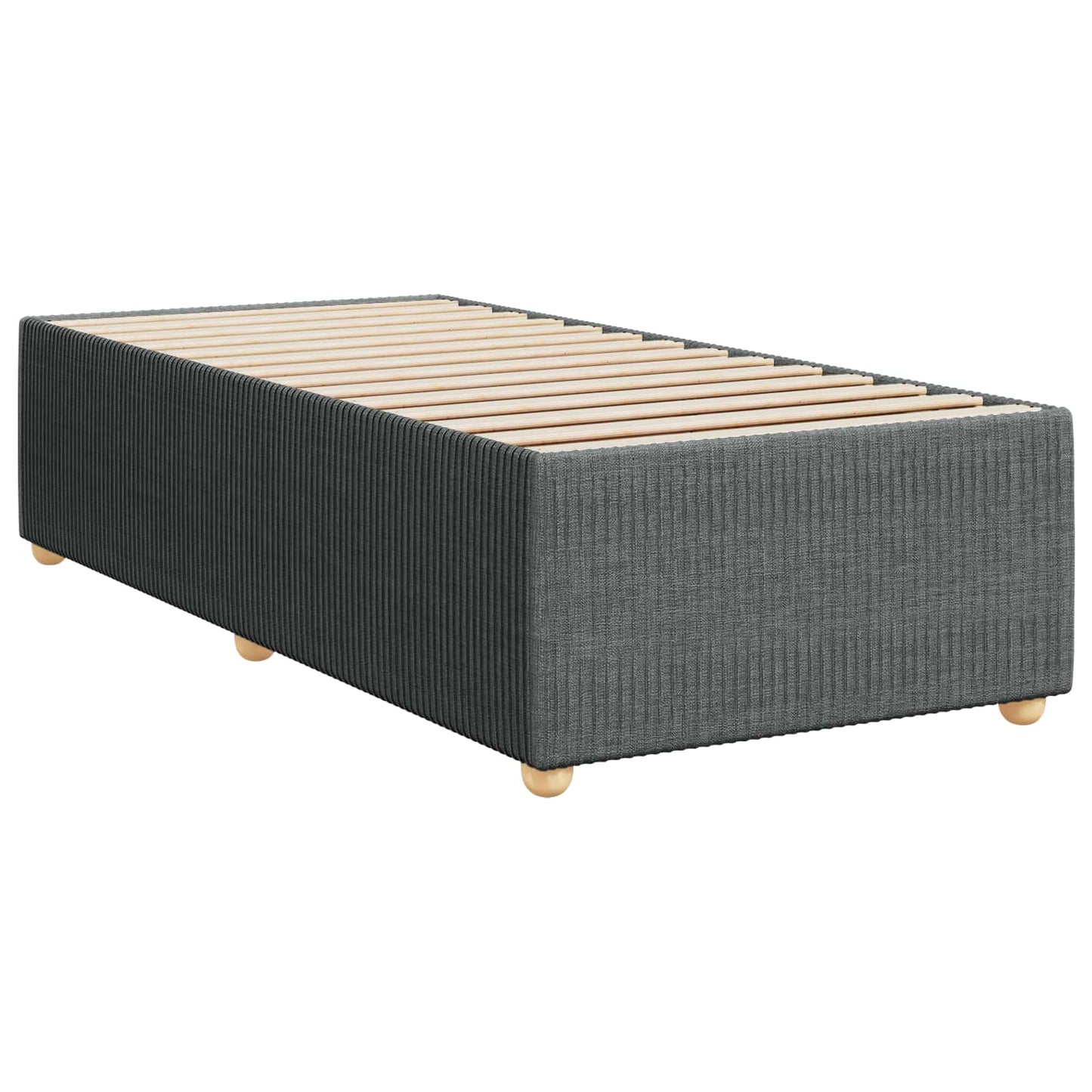 LED Boxspringbett mit Matratze Dunkelgrau 80 x 200 cm Stoff