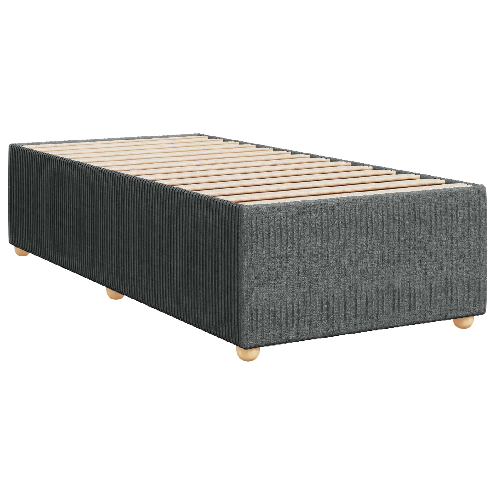 LED Boxspringbett mit Matratze Dunkelgrau 80 x 200 cm Stoff