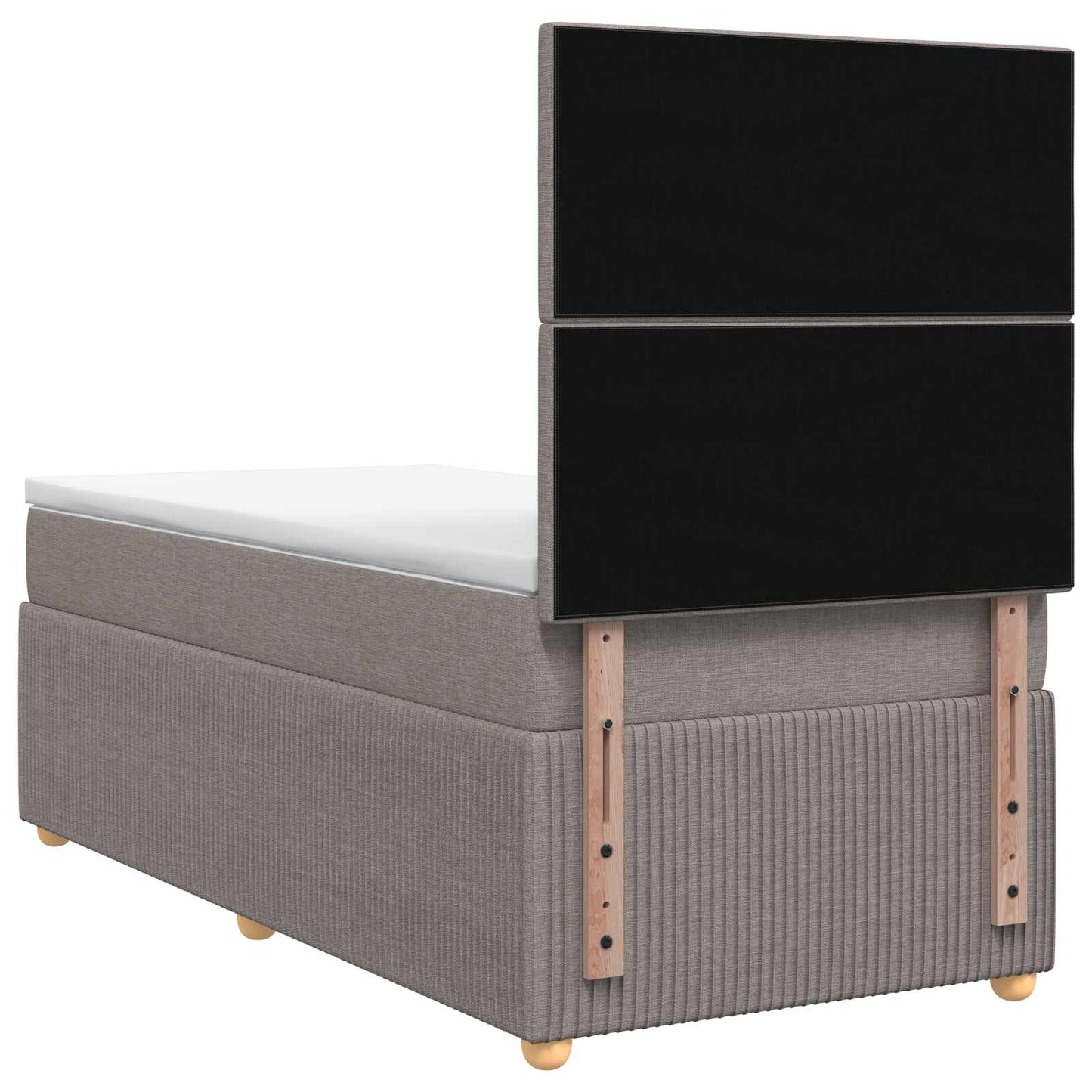 LED Boxspringbett mit Matratze Taupe 80 x 200 cm Stoff