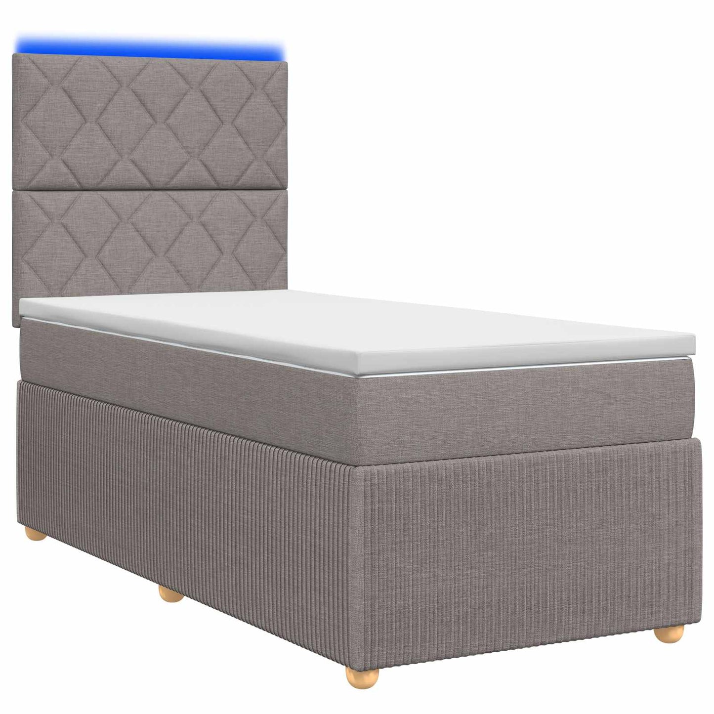 LED Boxspringbett mit Matratze Taupe 80 x 200 cm Stoff