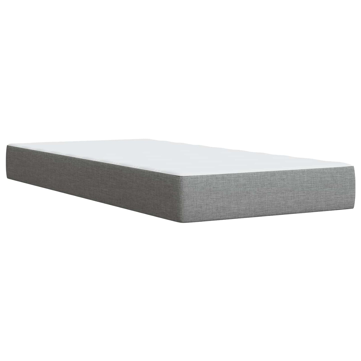 LED Boxspringbett mit Matratze Hellgrau 90 x 190 cm Stoff
