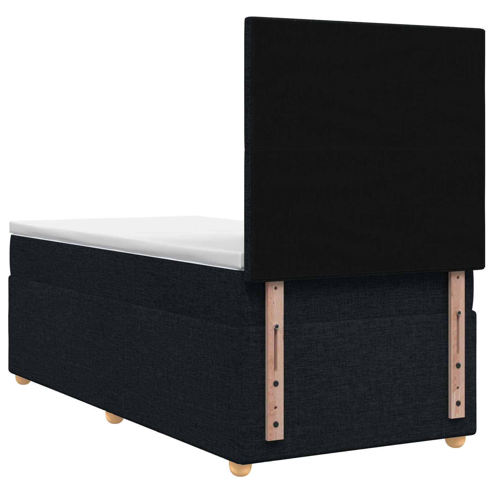 LED Boxspringbett mit Matratze Schwarz 90 x 200 cm Stoff