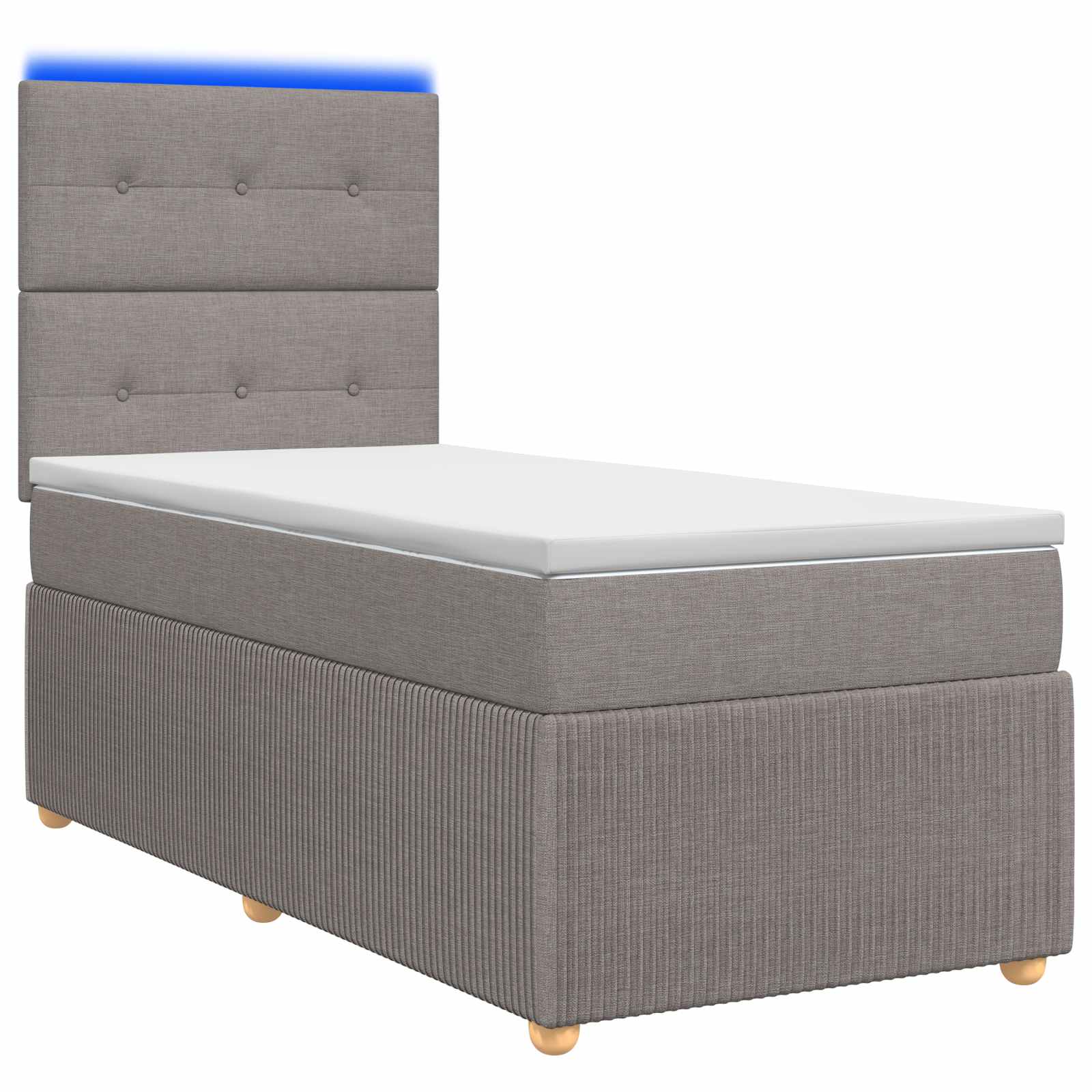 LED Boxspringbett mit Matratze Taupe 90 x 200 cm Stoff