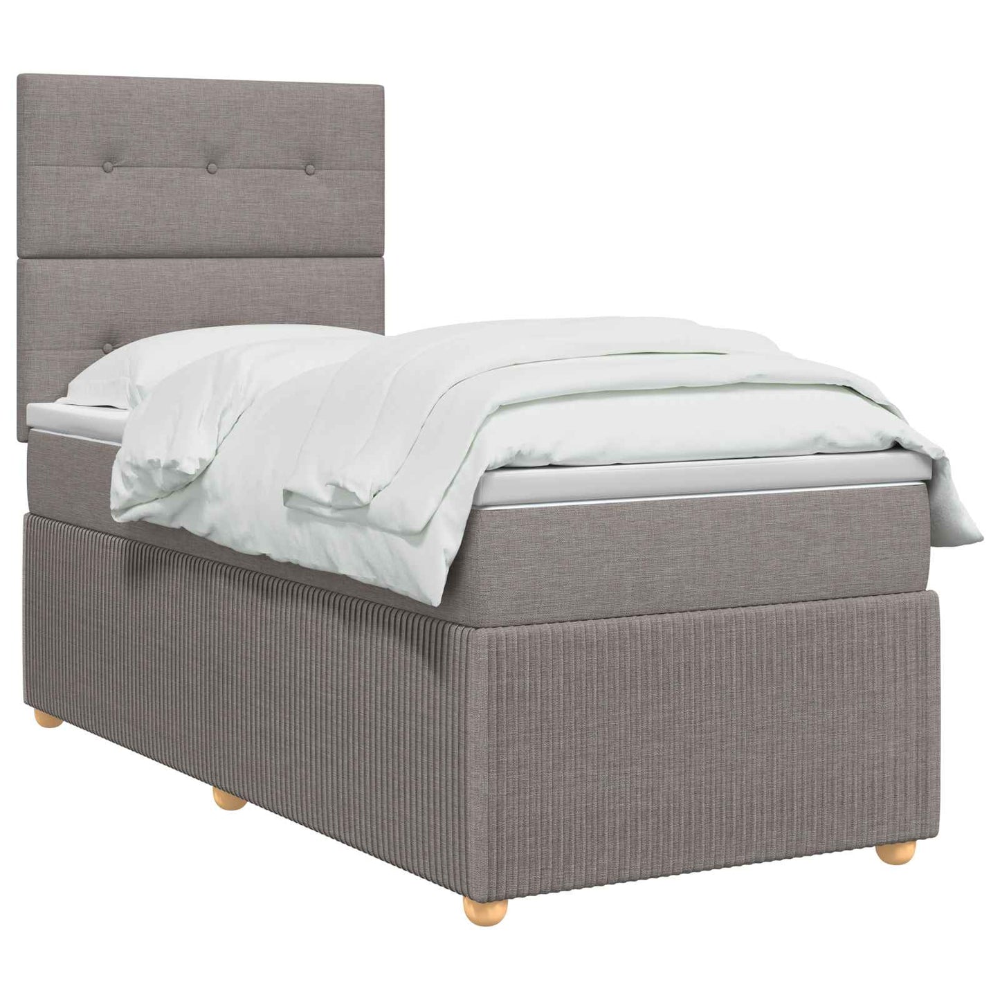 LED Boxspringbett mit Matratze Taupe 90 x 200 cm Stoff