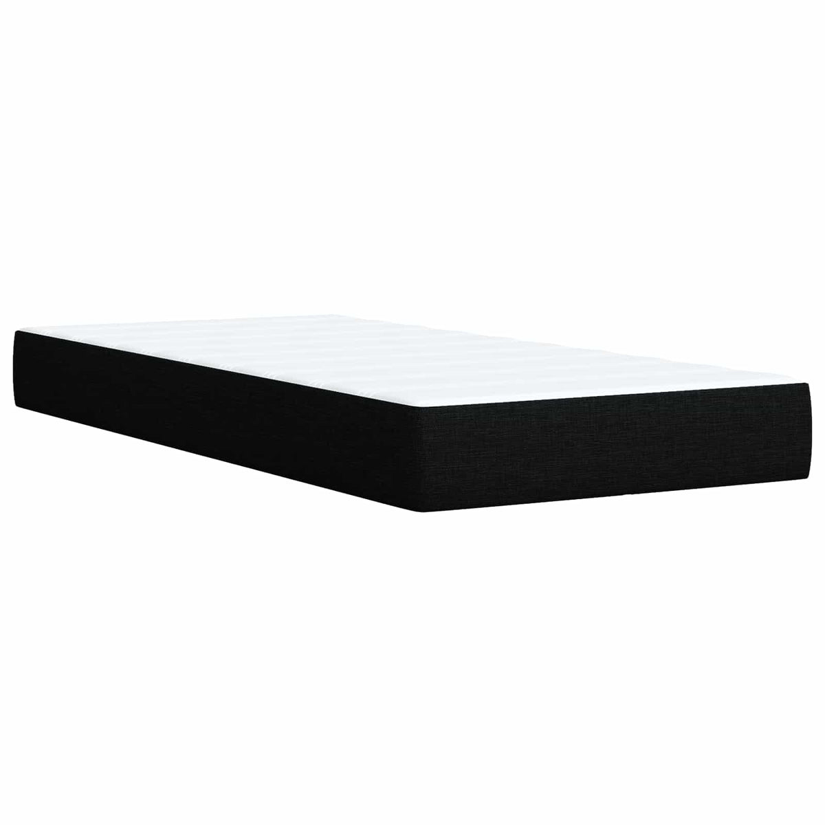 LED Boxspringbett mit Matratze Schwarz 100 x 200 cm Stoff