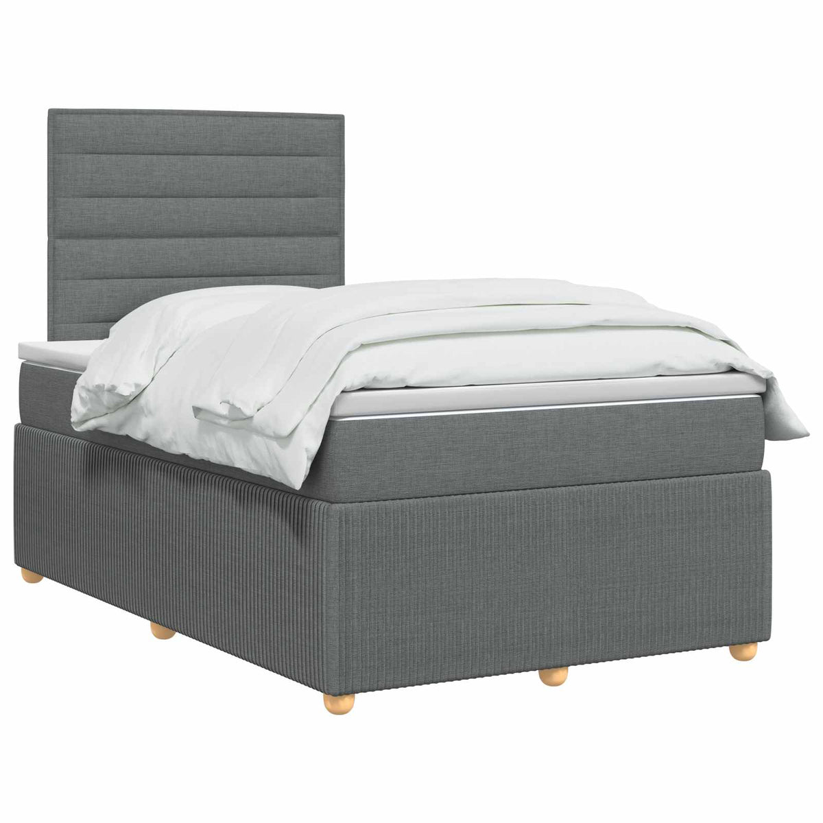 LED Boxspringbett mit Matratze Dunkelgrau 120 x 190 cm Stoff