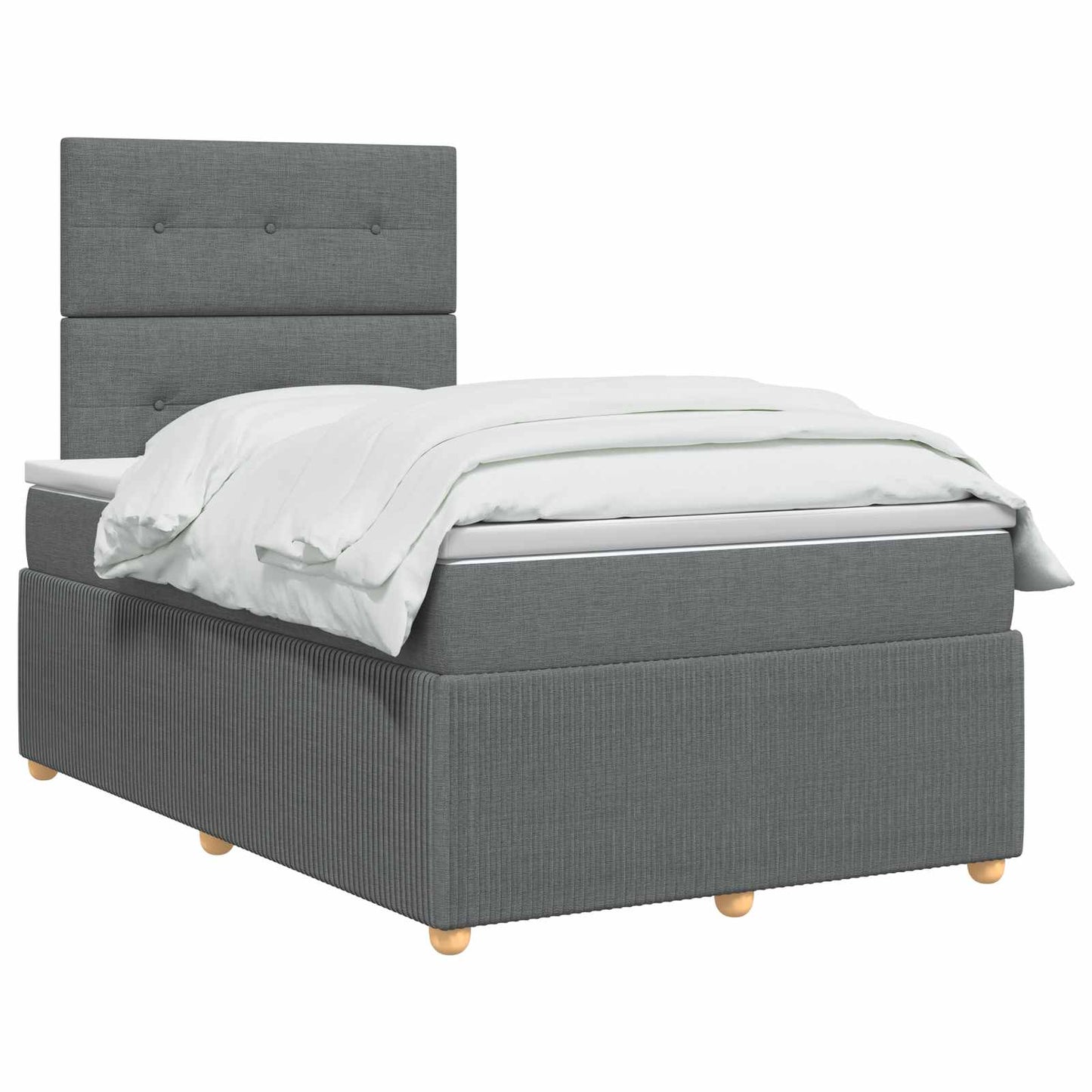 LED Boxspringbett mit Matratze Dunkelgrau 120 x 190 cm Stoff
