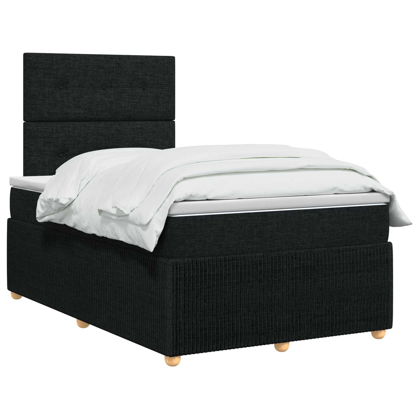 LED Boxspringbett mit Matratze Schwarz 120 x 190 cm Stoff