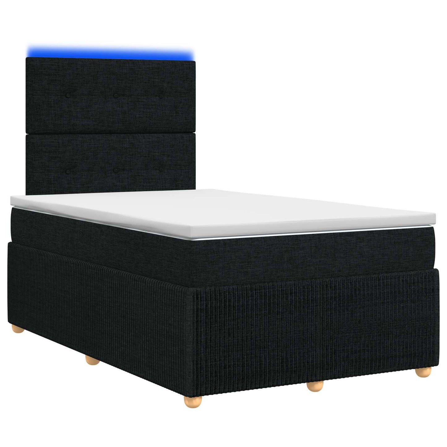 LED Boxspringbett mit Matratze Schwarz 120 x 200 cm Stoff