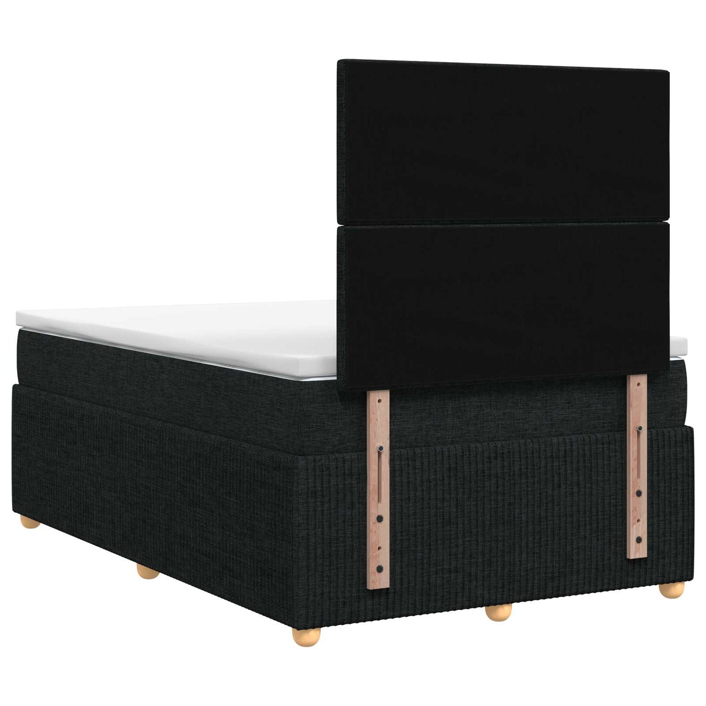 LED Boxspringbett mit Matratze Schwarz 120 x 200 cm Stoff