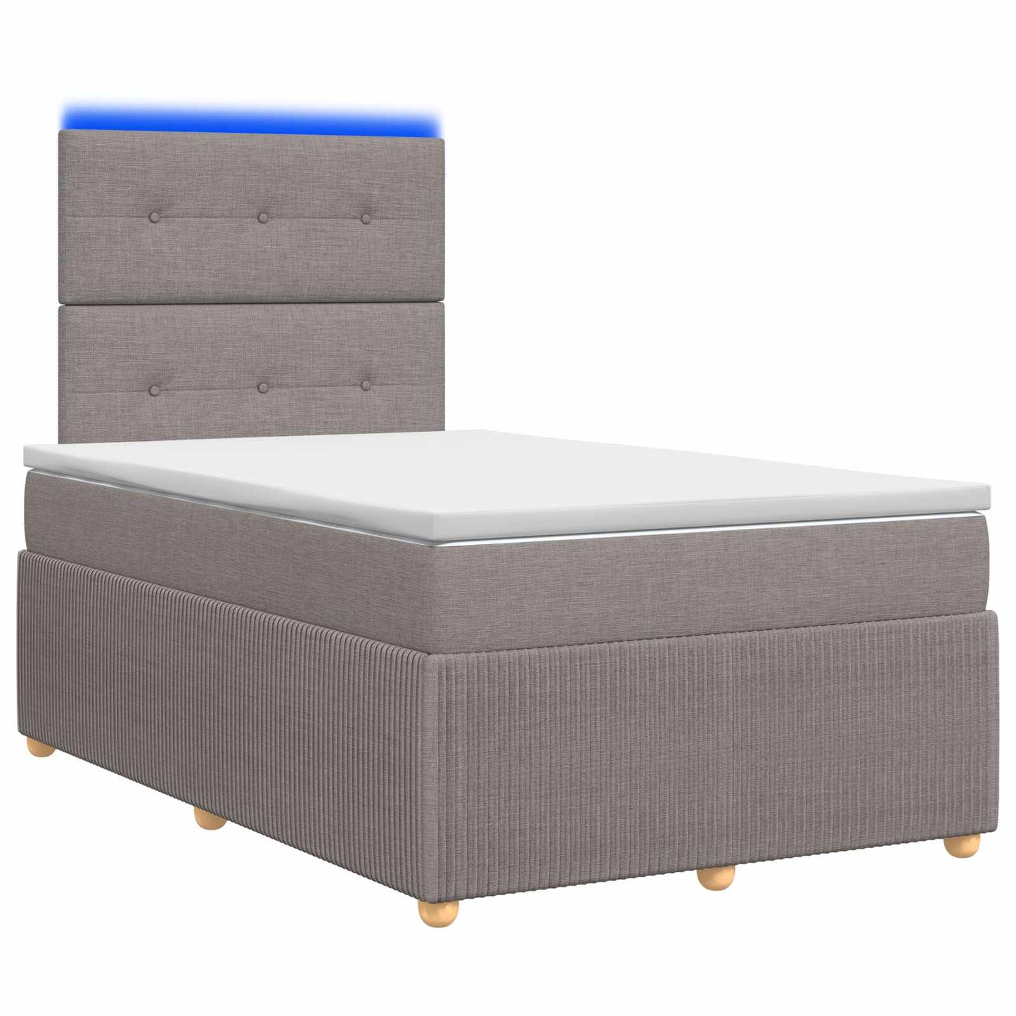 LED Boxspringbett mit Matratze Taupe 120 x 200 cm Stoff