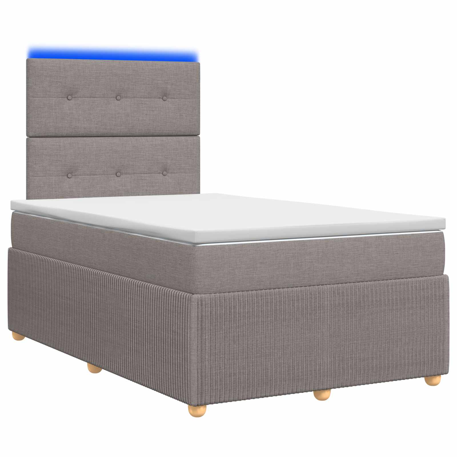 LED Boxspringbett mit Matratze Taupe 120 x 200 cm Stoff
