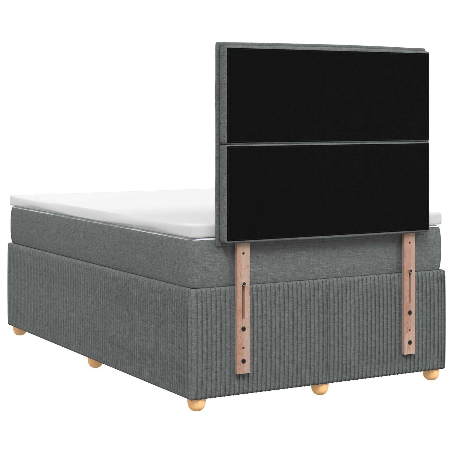 LED Boxspringbett mit Matratze Dunkelgrau 120 x 200 cm Stoff