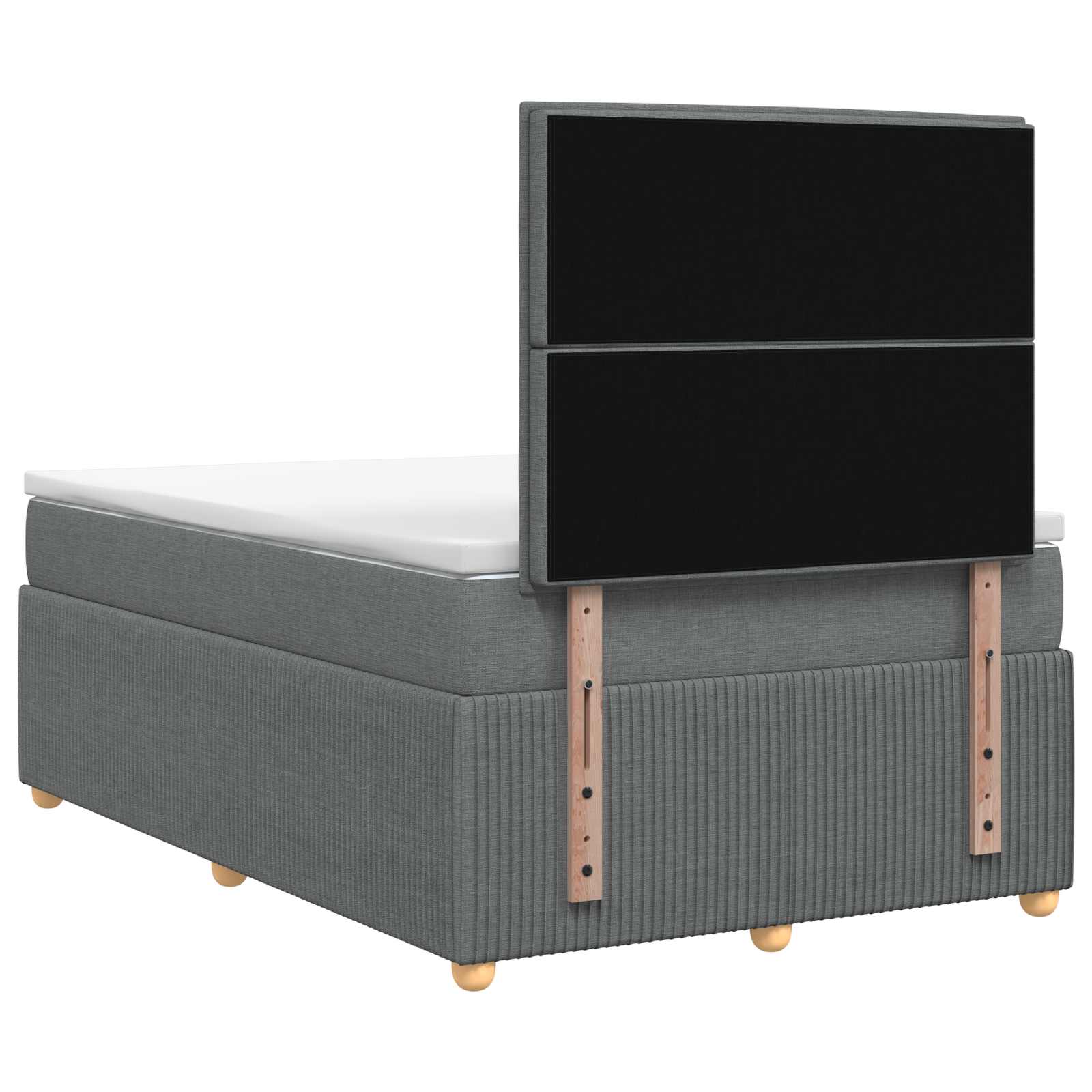 LED Boxspringbett mit Matratze Dunkelgrau 120 x 200 cm Stoff
