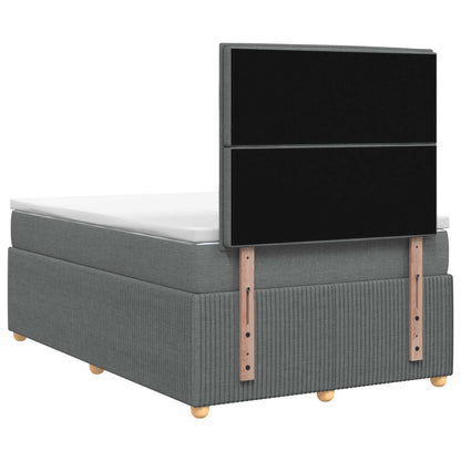 LED Boxspringbett mit Matratze Dunkelgrau 120 x 200 cm Stoff