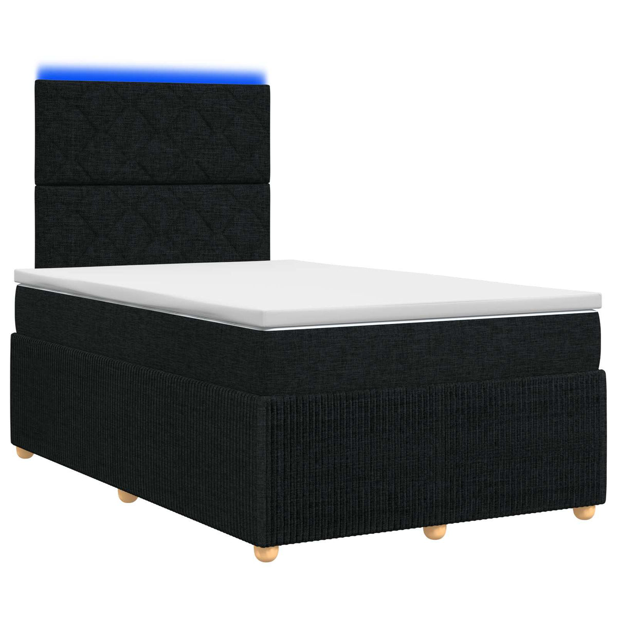 LED Boxspringbett mit Matratze Schwarz 120 x 200 cm Stoff