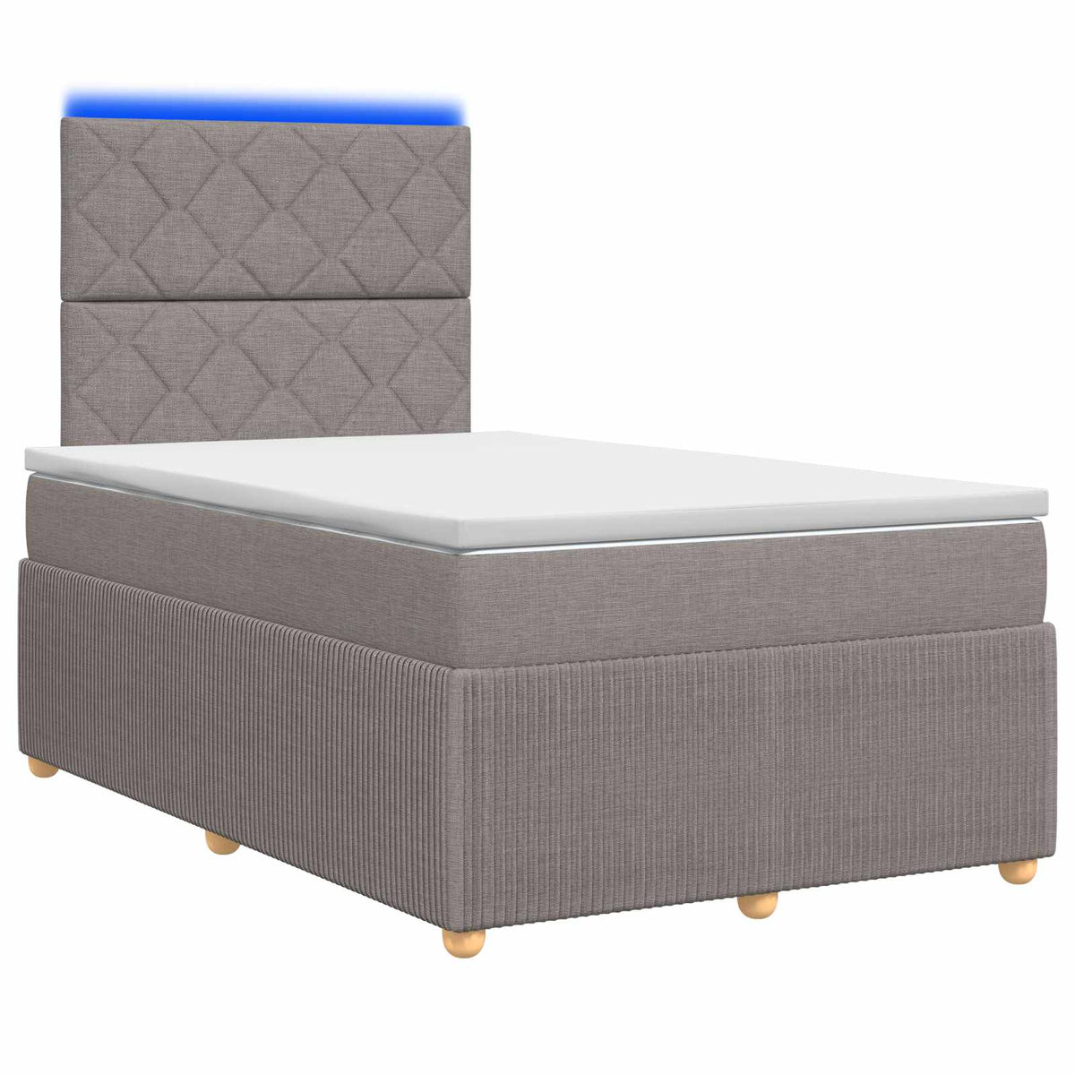 LED Boxspringbett mit Matratze Taupe 120 x 200 cm Stoff