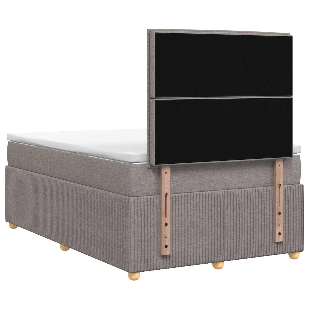 LED Boxspringbett mit Matratze Taupe 120 x 200 cm Stoff