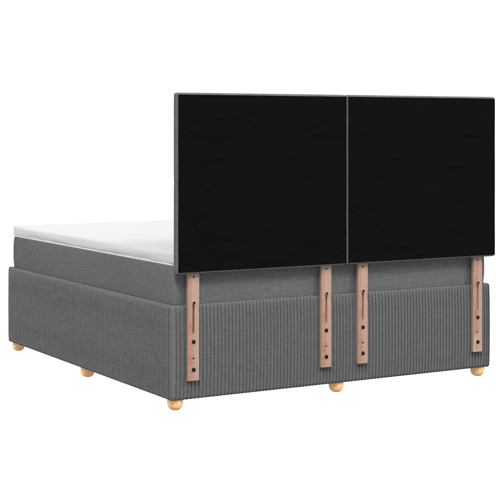 LED Boxspringbett mit Matratze Dunkelgrau 140 x 190 cm Stoff