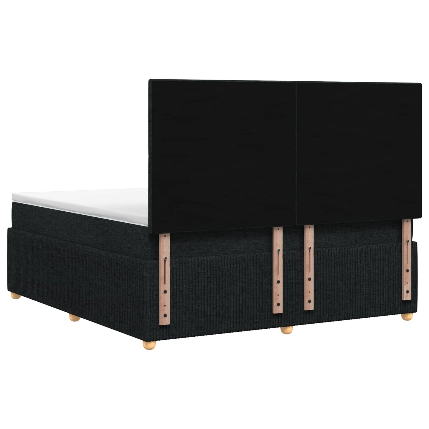 LED Boxspringbett mit Matratze Schwarz 140 x 190 cm Stoff