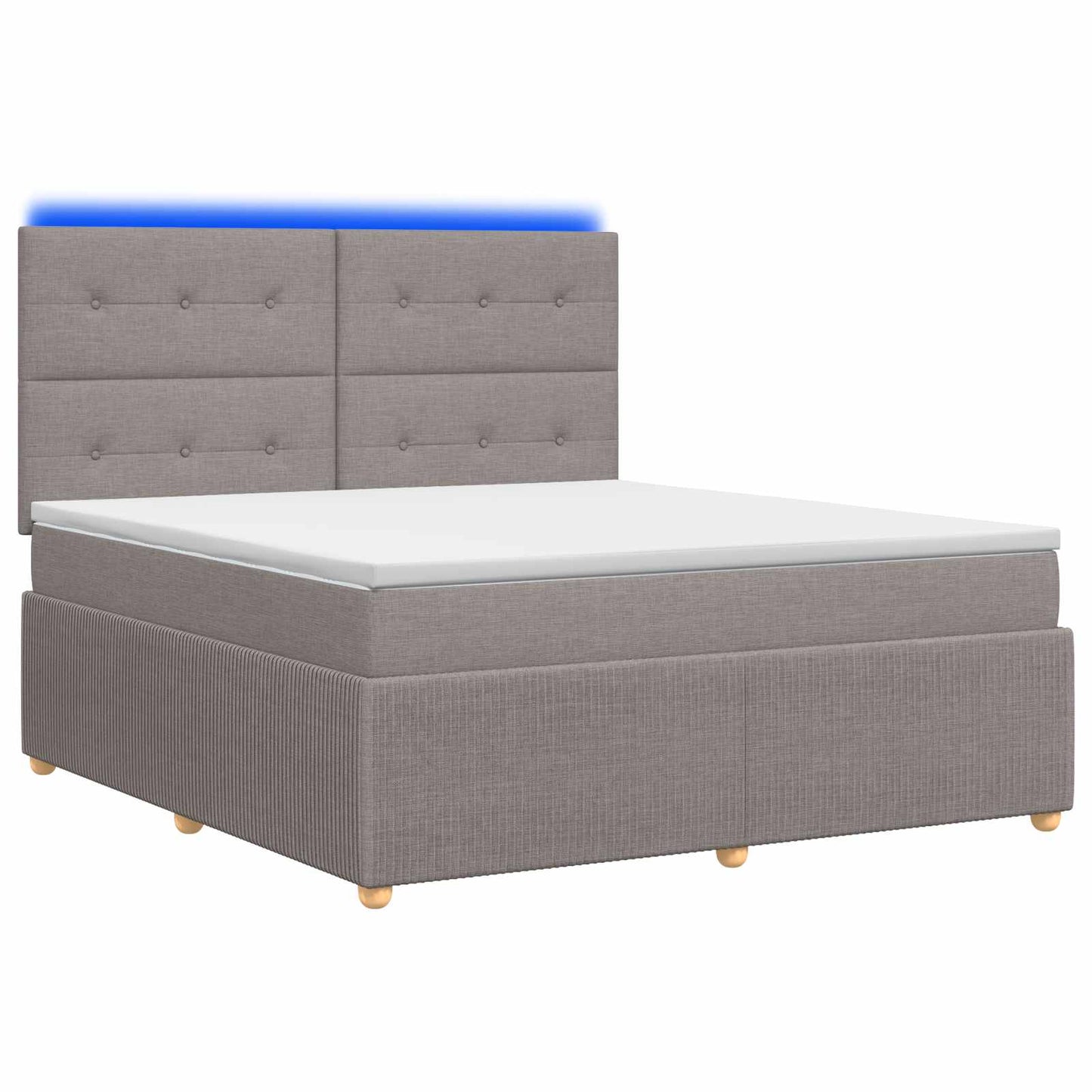 LED Boxspringbett mit Matratze Taupe 140 x 190 cm Stoff